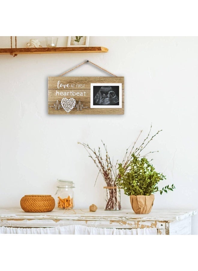 ChicAbode New Mom Gifts - Pregnancy Announcements Ideas Baby Gender Reveal Gifts - Love At First Heartbeat Sonogram Picture Frame for Standard 4" x 3" Ultrasound Photo - Image 4